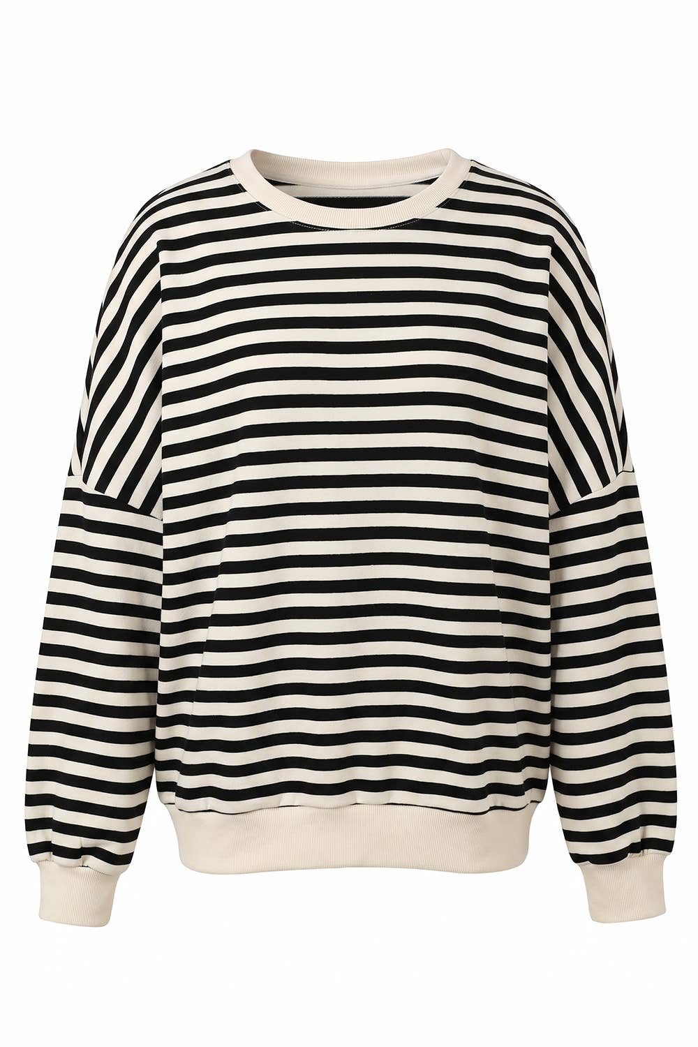 Open-Back Fine Striped Sweatshirt