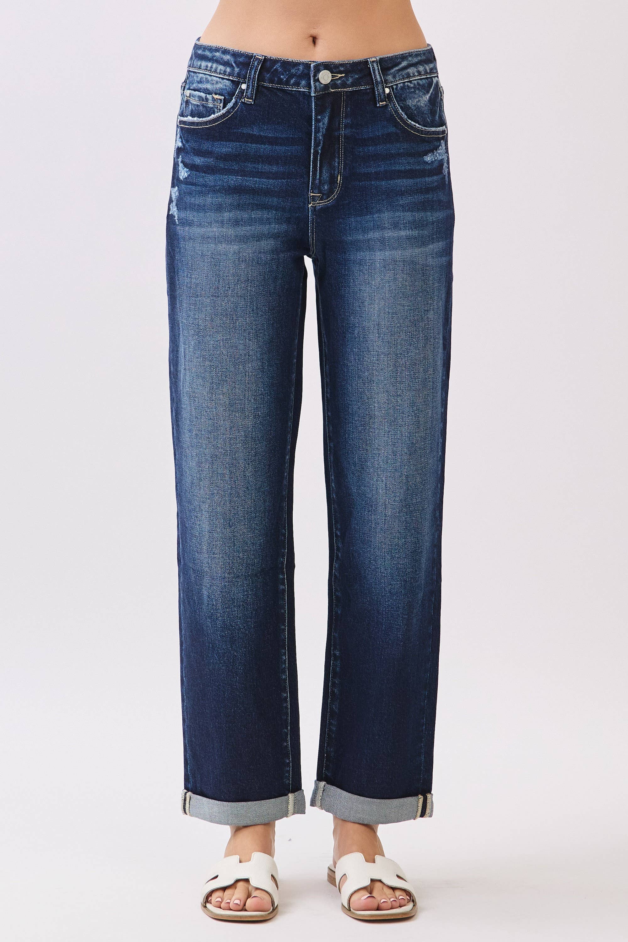 DK HIGH RISE COMFORT BAGGY STRAIGHT W/ CUFFED HEM