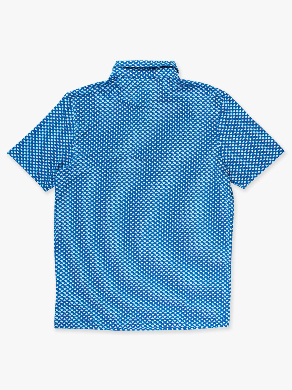Men's Tiny Blue Stars Knit Short Sleeve Performance Polo
