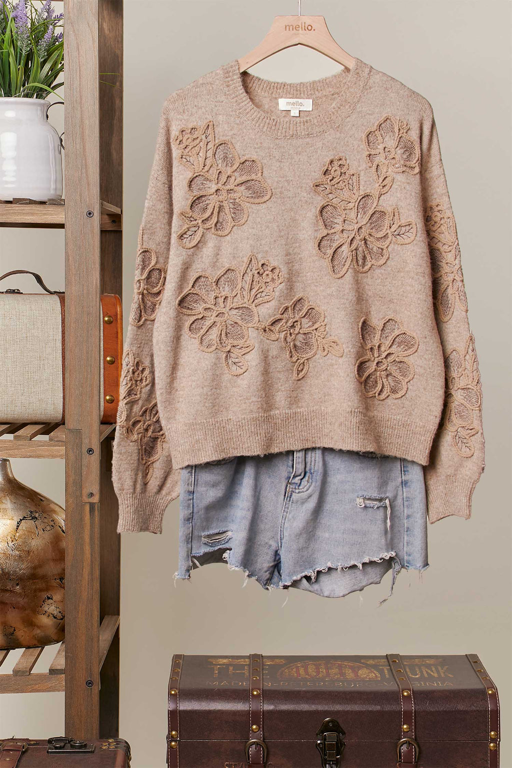 Embroidered Floral Detail Sweater