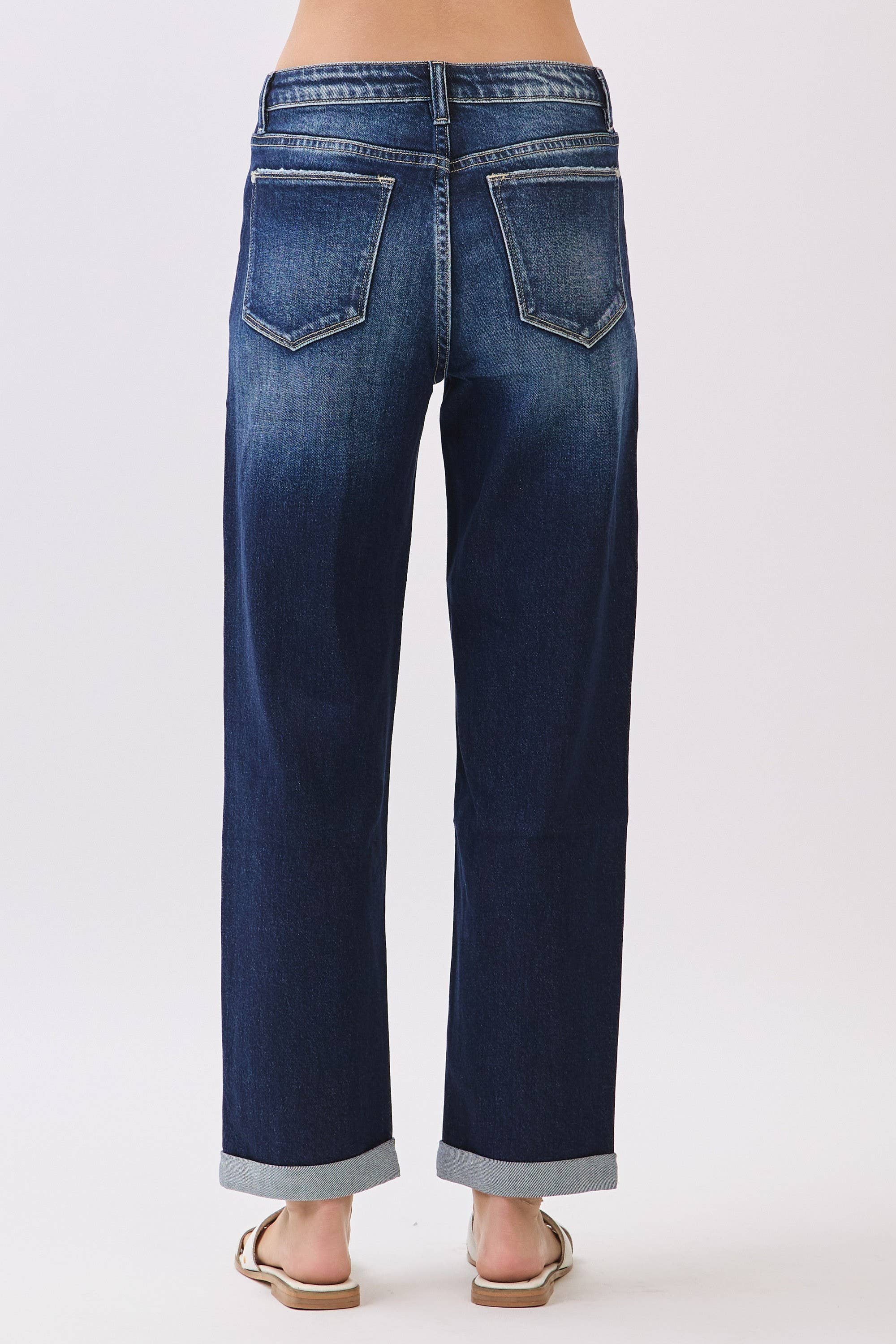 DK HIGH RISE COMFORT BAGGY STRAIGHT W/ CUFFED HEM