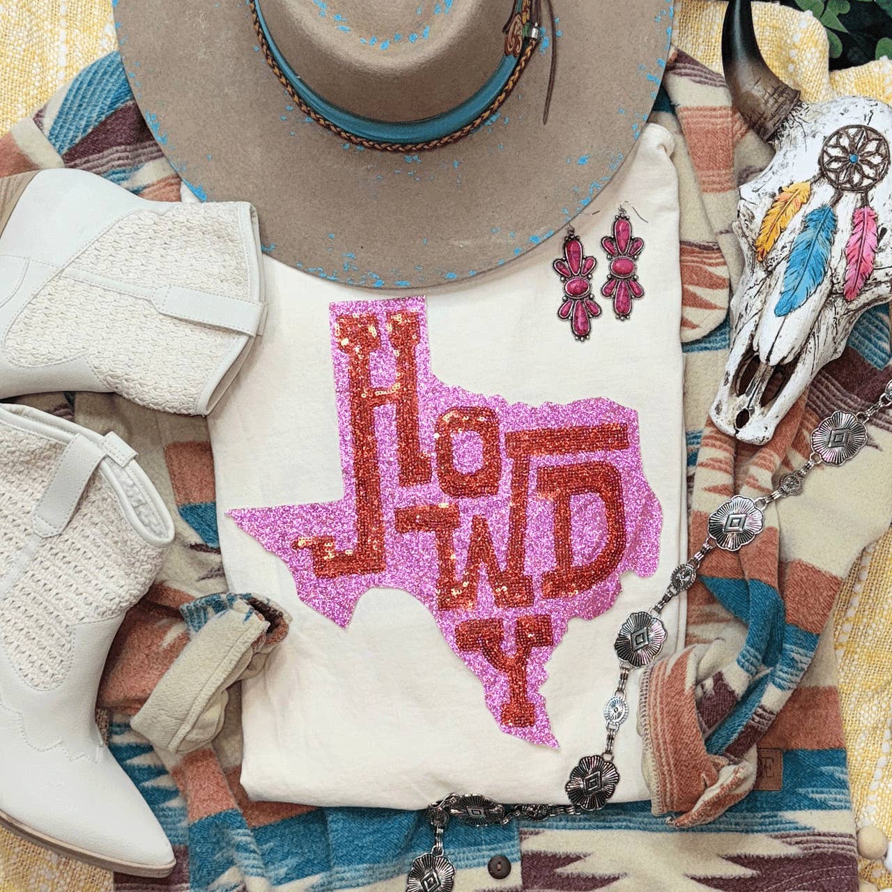 Texas Howdy Sequin Tee