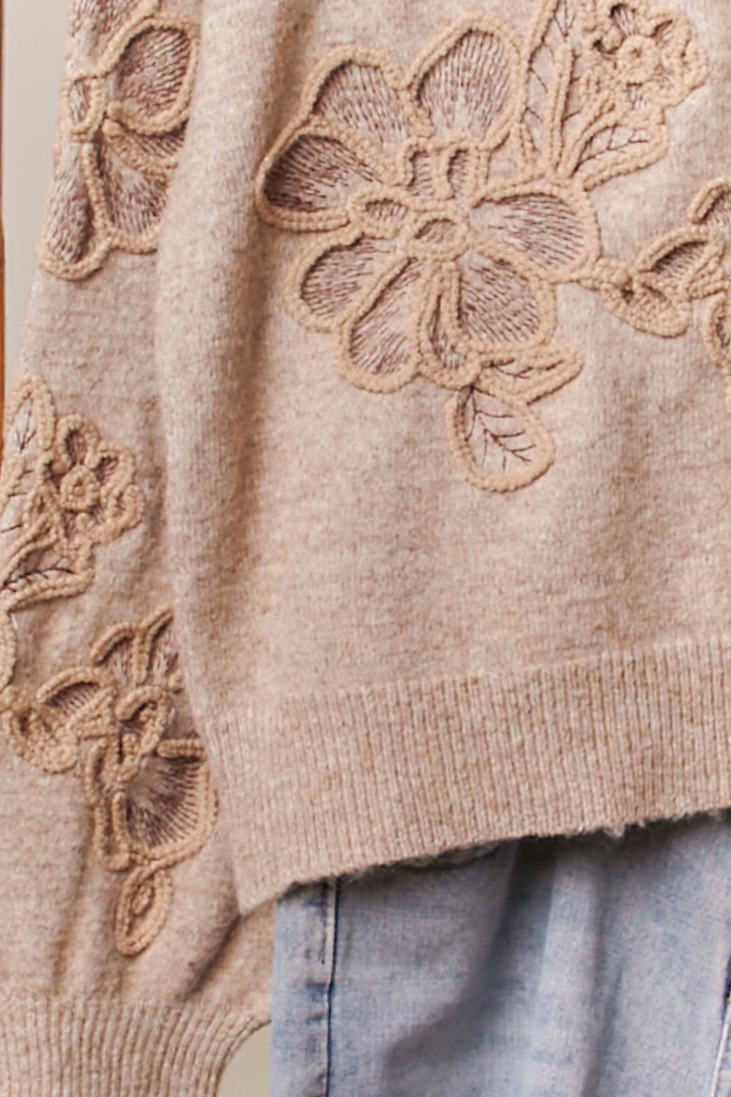 Embroidered Floral Detail Sweater