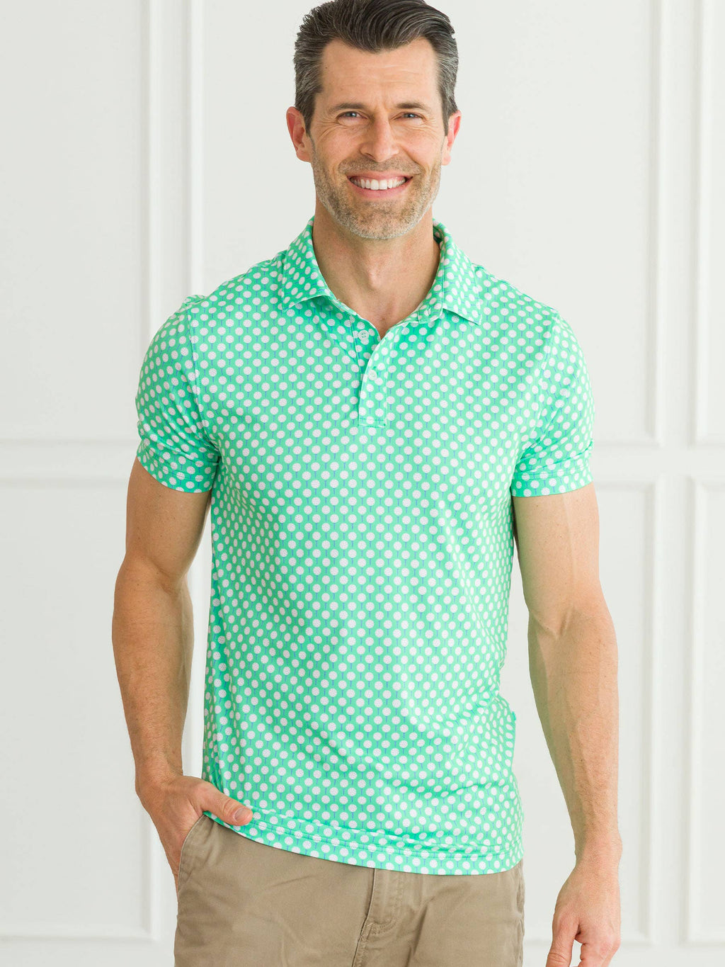 Men's Tiny Tee Time Golf Knit Short Sleeve Performance Polo