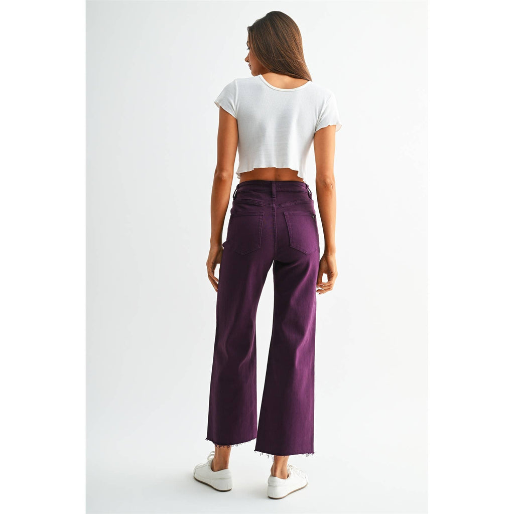 HIGH RISE WIDE LEG CROP RAW HEM