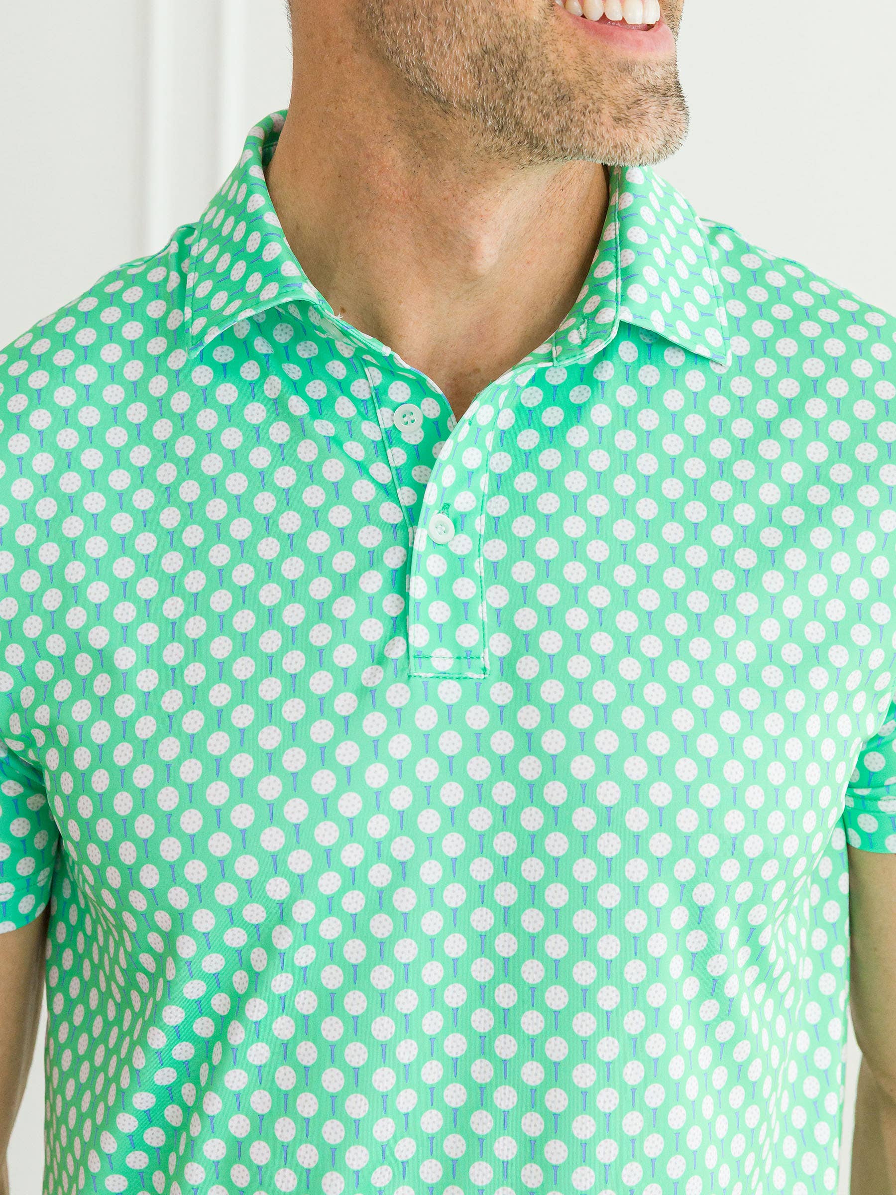 Men's Tiny Tee Time Golf Knit Short Sleeve Performance Polo