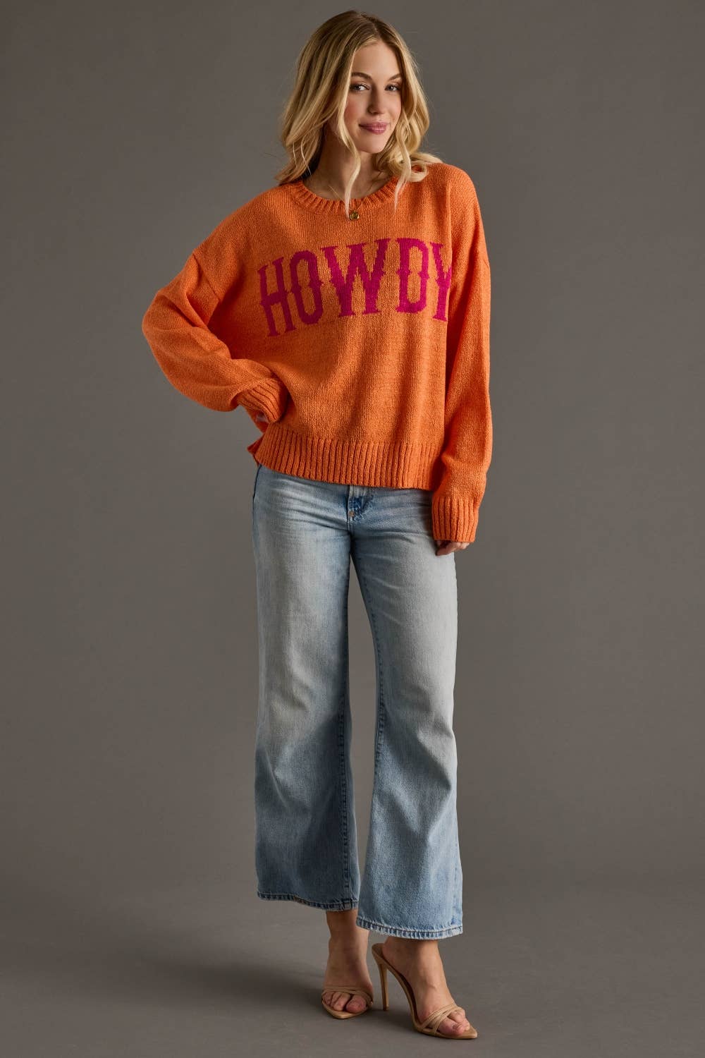 Orange Howdy Lightweight Sweater