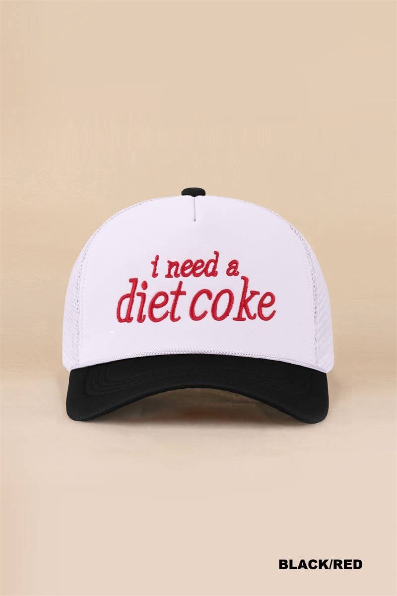 I Need A Diet Coke Two Tone Trucker Mesh Hat