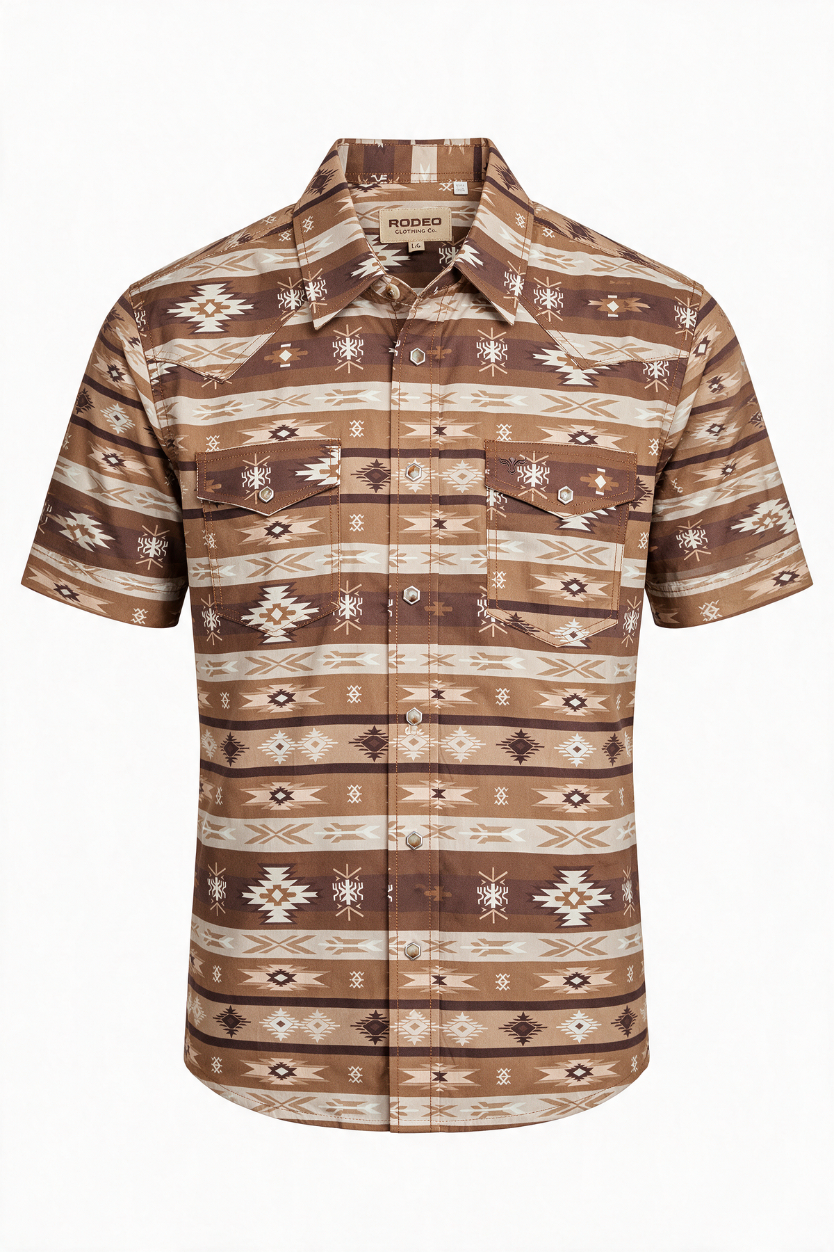 Men's Western Pearl Snap Aztec Print Shirt