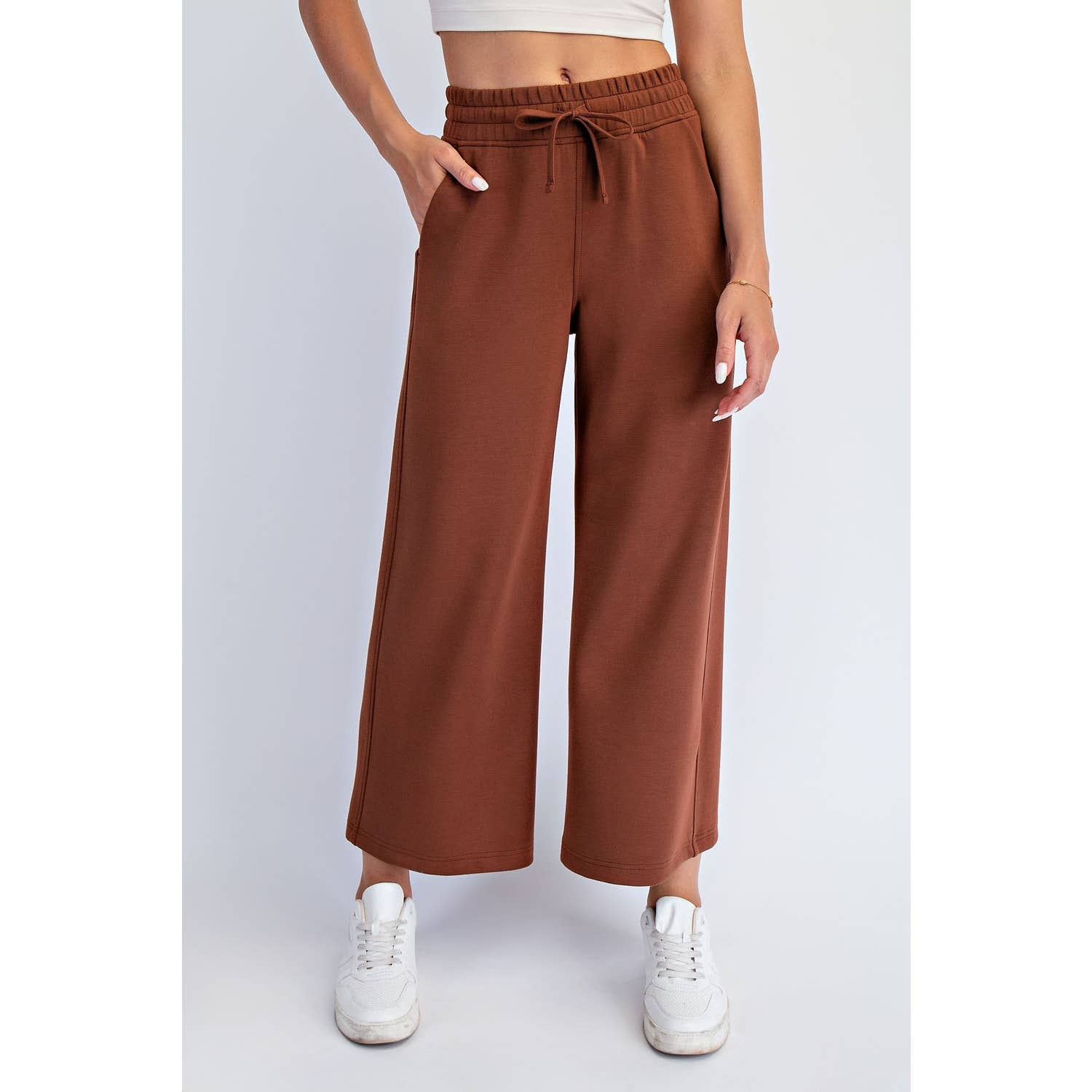 MODAL SCUBA CROPPED WIDE PANT
