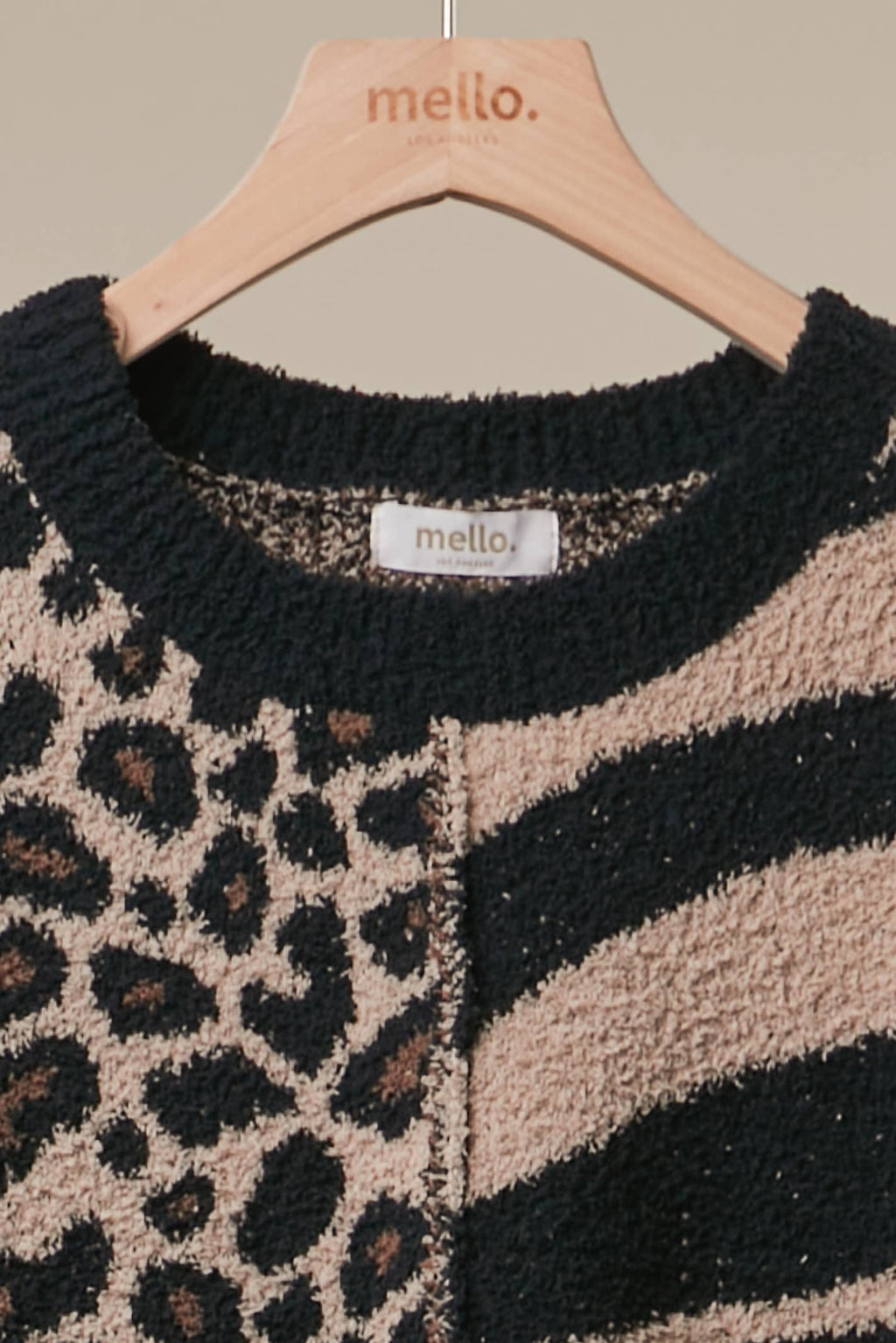 Mixed Animal Print Knit Sweater