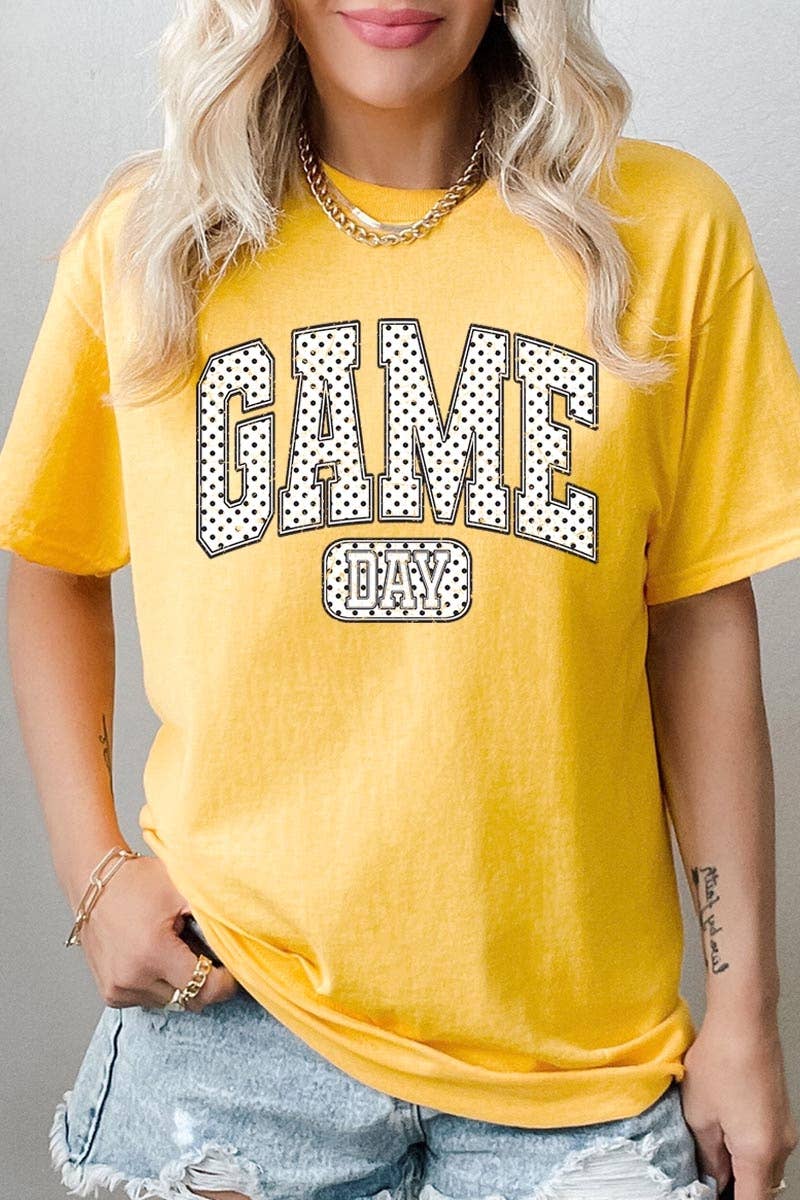 Game Day Polka Dot Graphic Heavy Cotton Tee