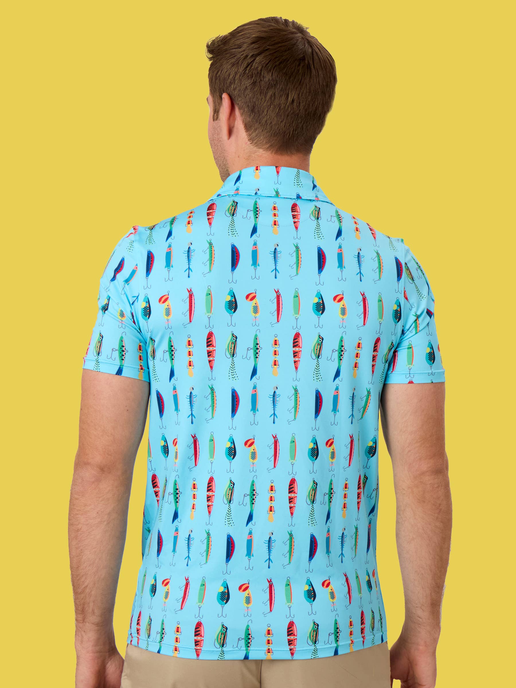 Men's Gone Fishin Knit Short Sleeve Performance Polo