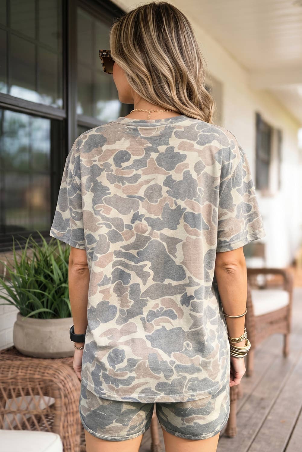 Camo Print Loose Fit 2pcs Shorts Set | S-XL Plus 1X-4X