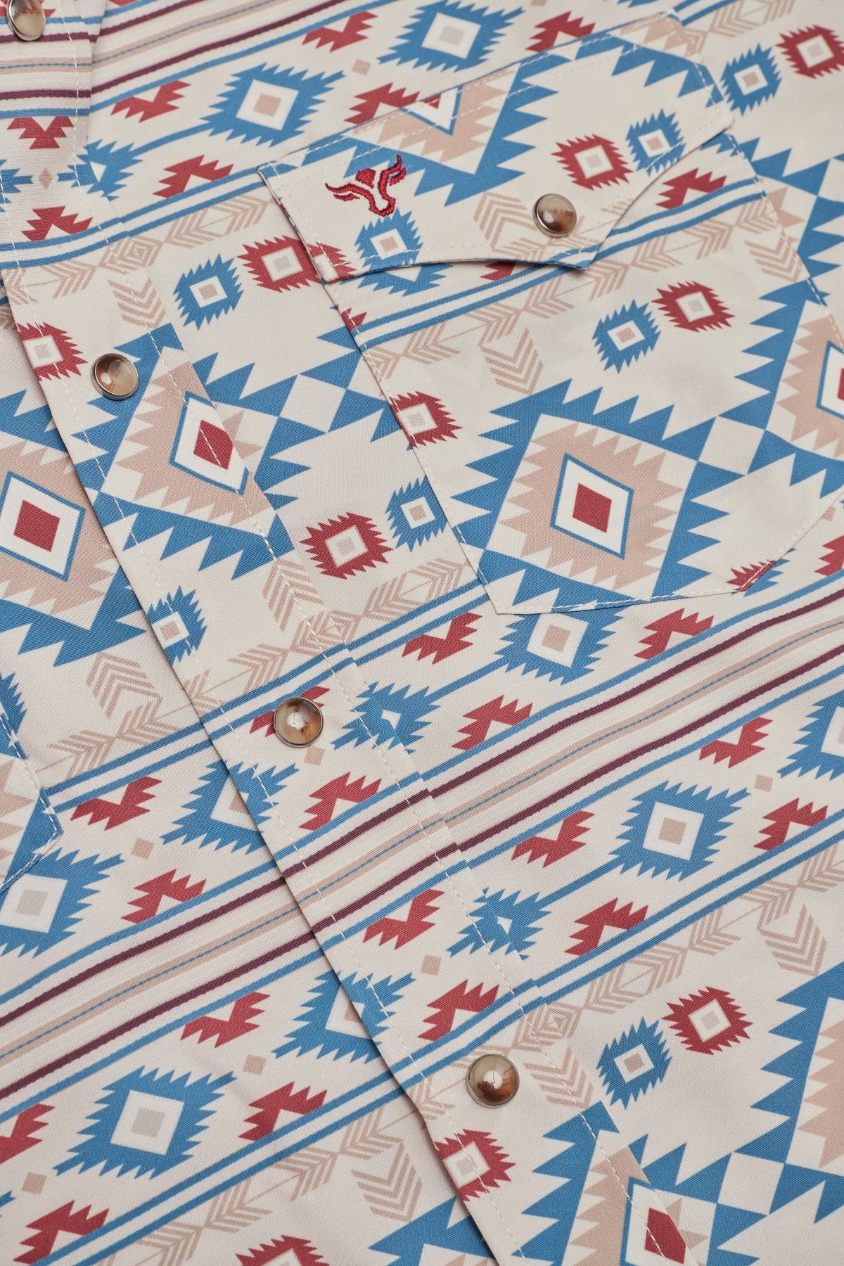 Men's Western Pearl Snap Aztec Print Shirt