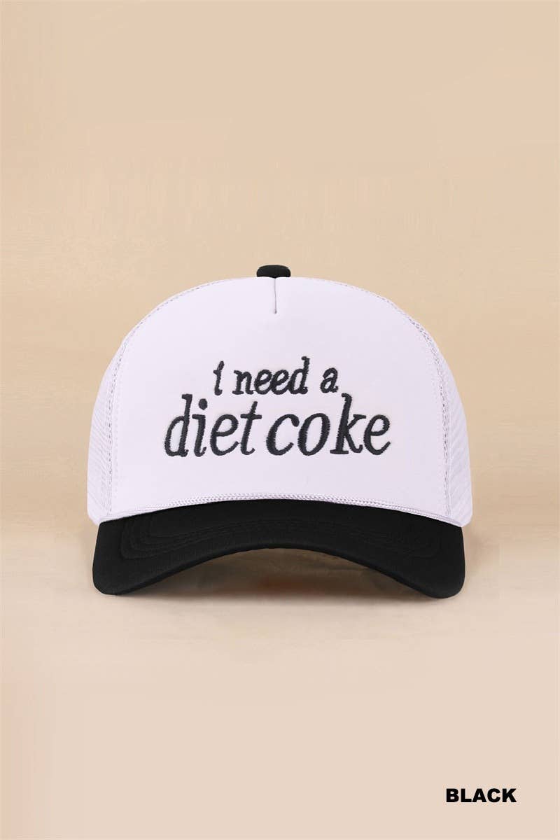I Need A Diet Coke Two Tone Trucker Mesh Hat