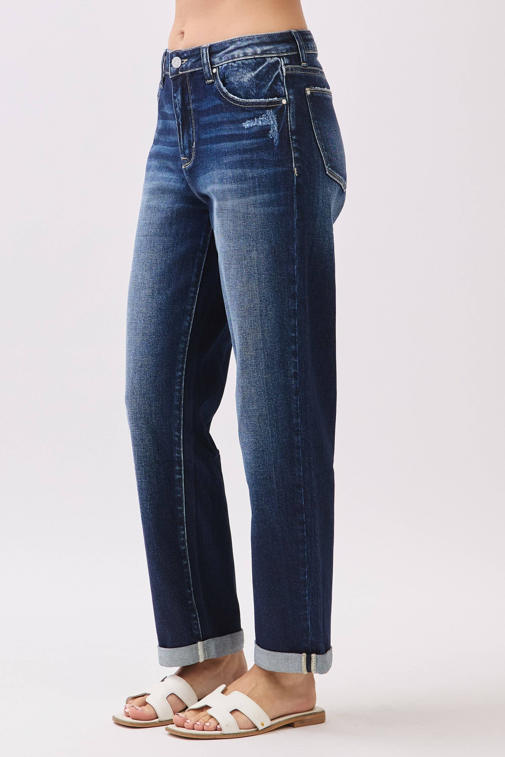 DK HIGH RISE COMFORT BAGGY STRAIGHT W/ CUFFED HEM