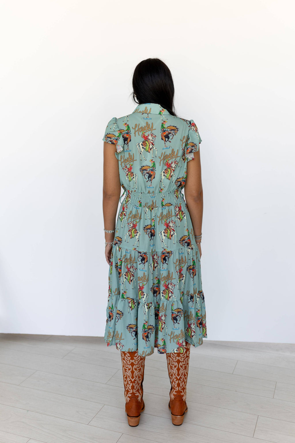 TH83 FLUTTER SLEEVE DRESS HOWDY  (7 Piece)