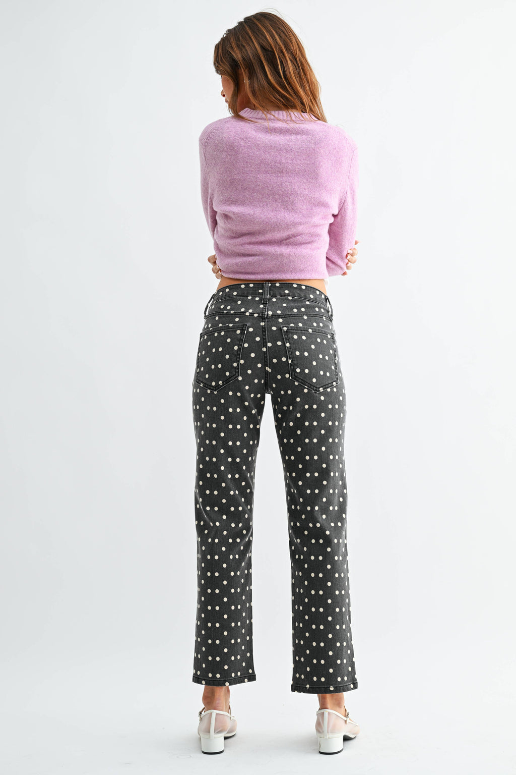 Timeless High Rise Straight Jean - POLKA DOT - DP676-A