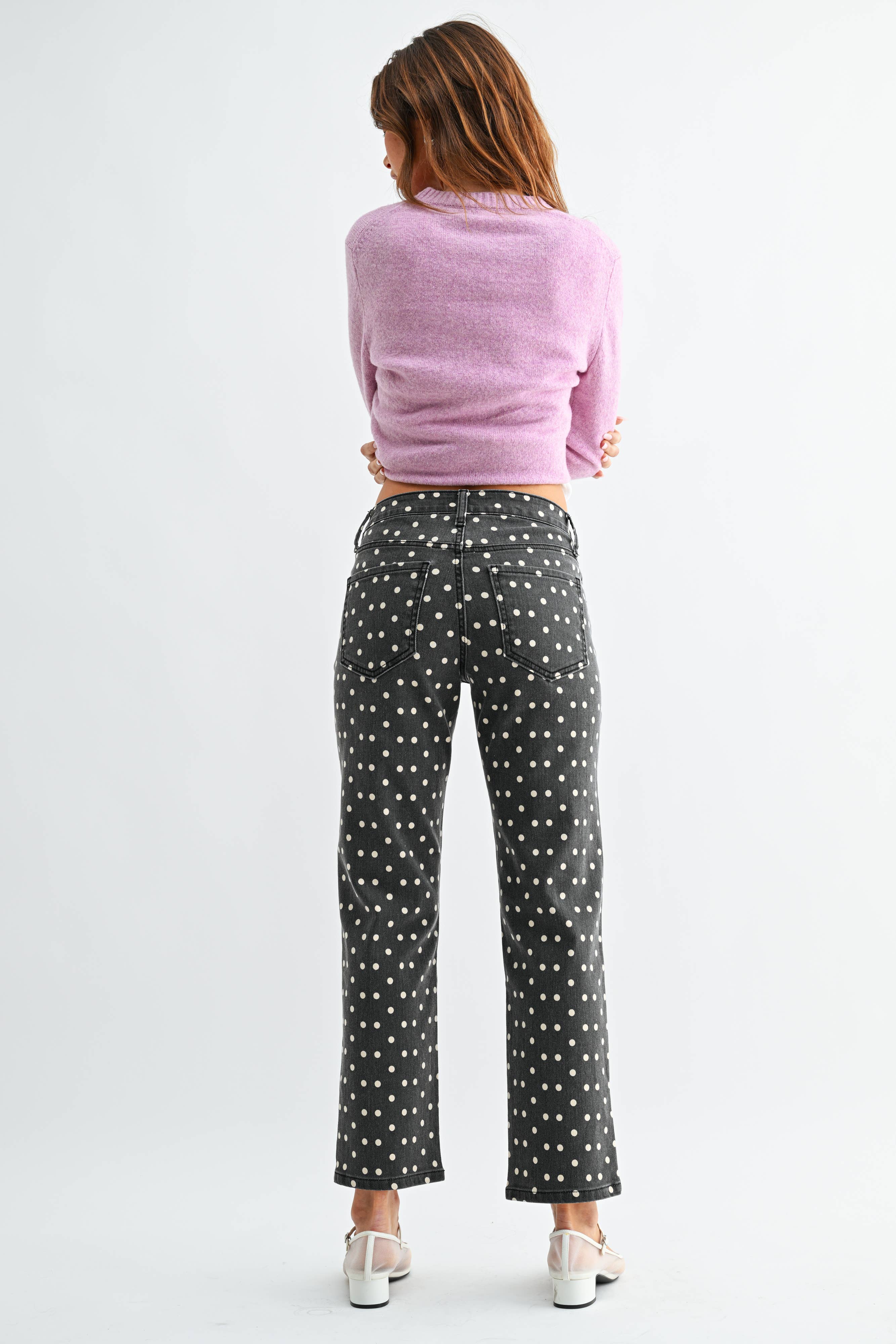 Timeless High Rise Straight Jean - POLKA DOT - DP676-A