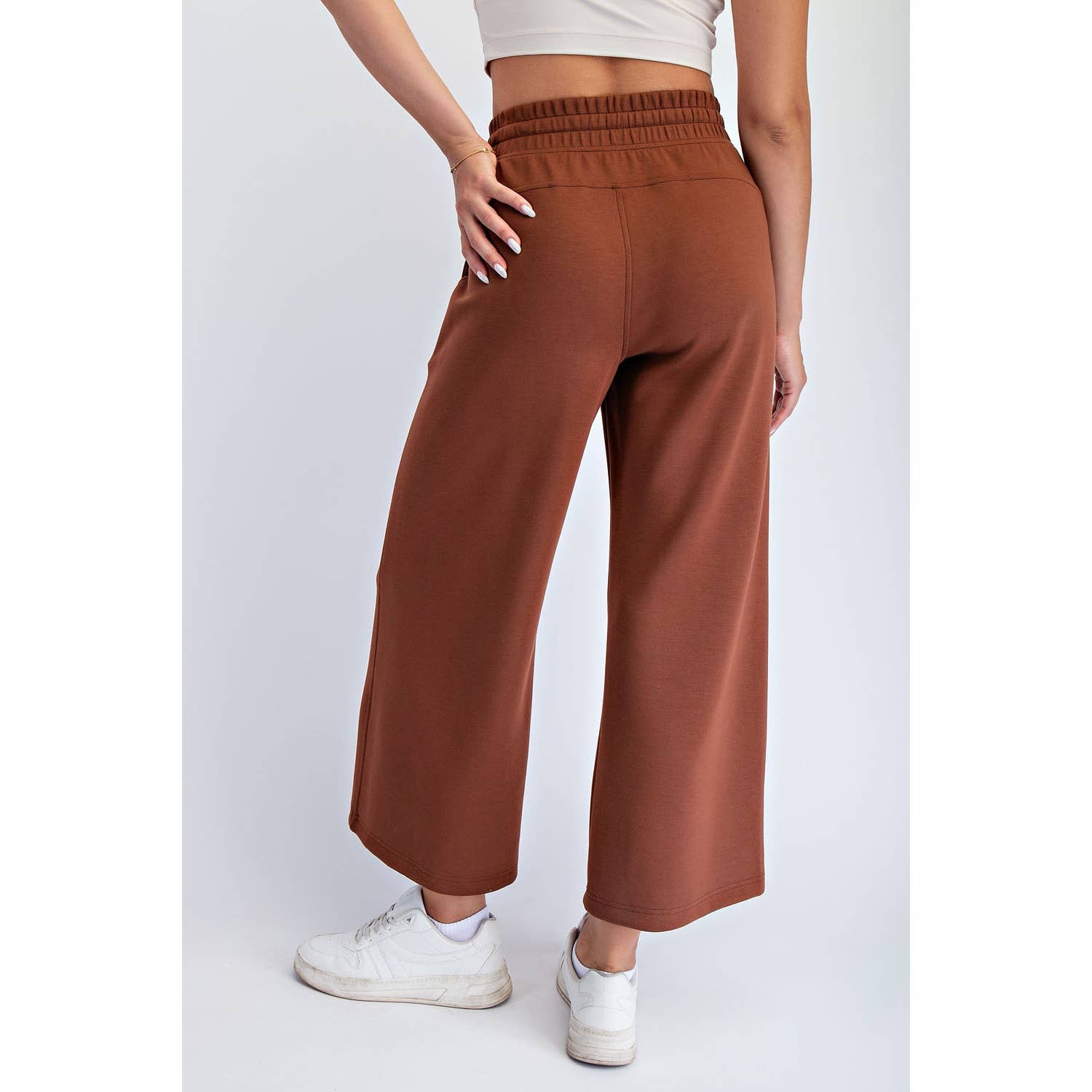 MODAL SCUBA CROPPED WIDE PANT