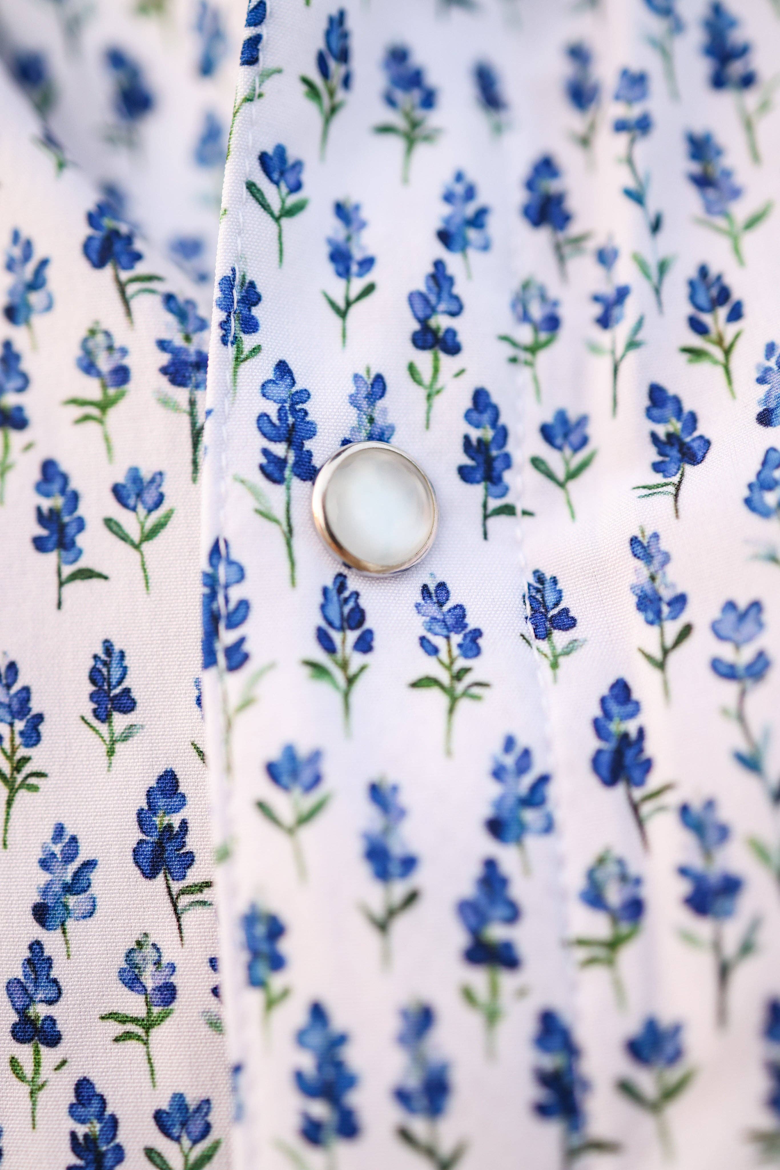 Blue Bonnet Pearl Snap Fishing Shirt