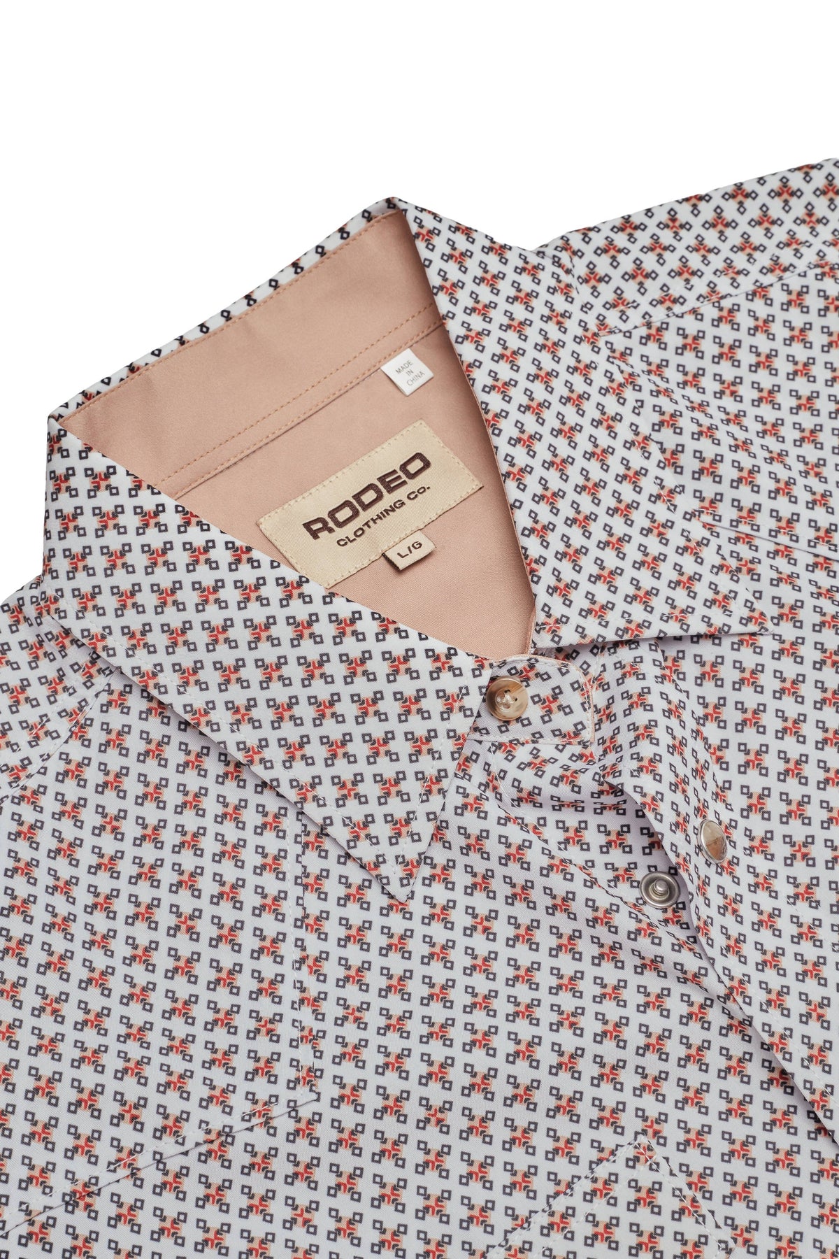 Men's Western Pearl Snap Aztec Print Shirt