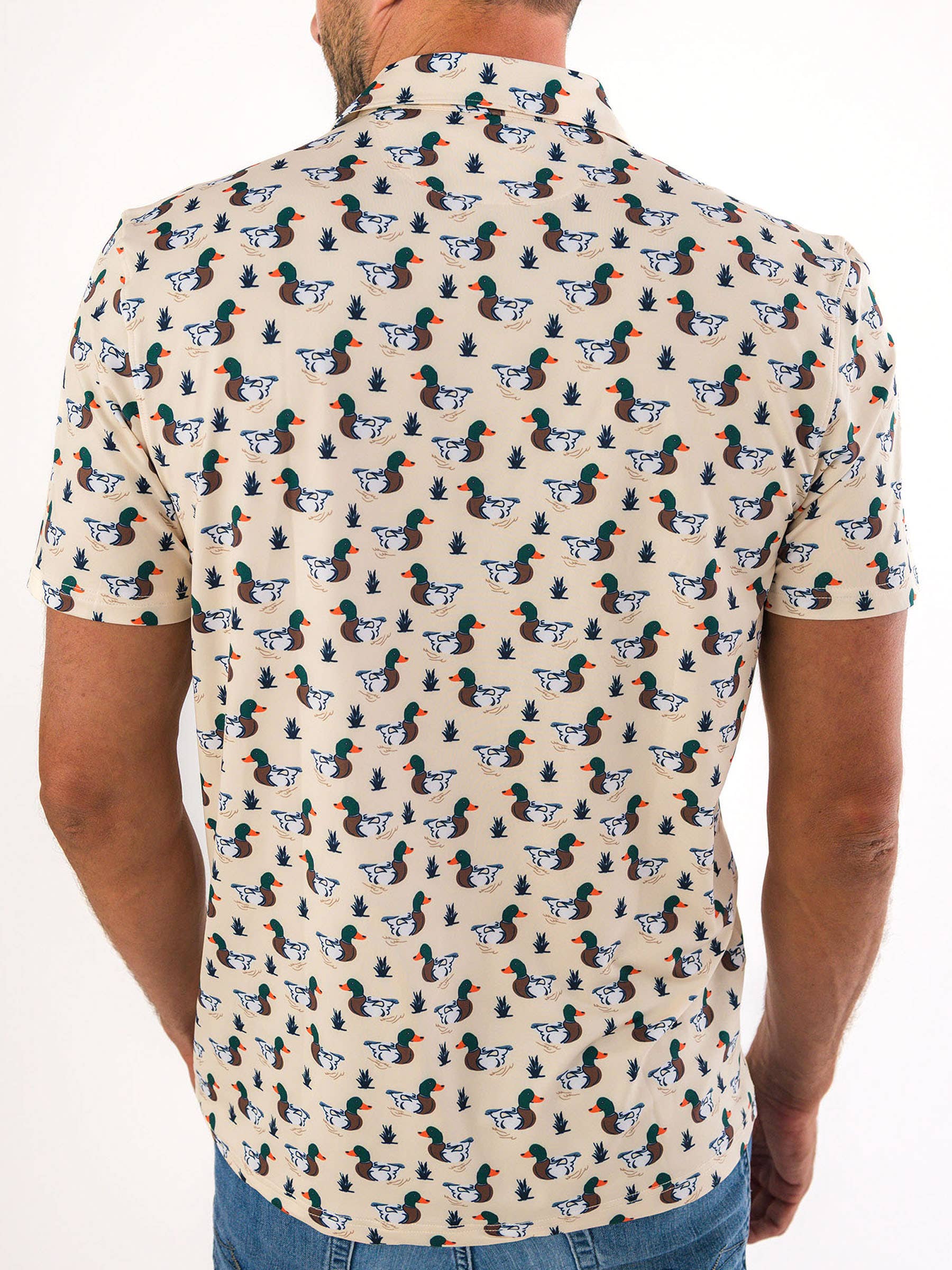 Men's Mallard Marsh Duck Knit Short Sleeve Performance Polo