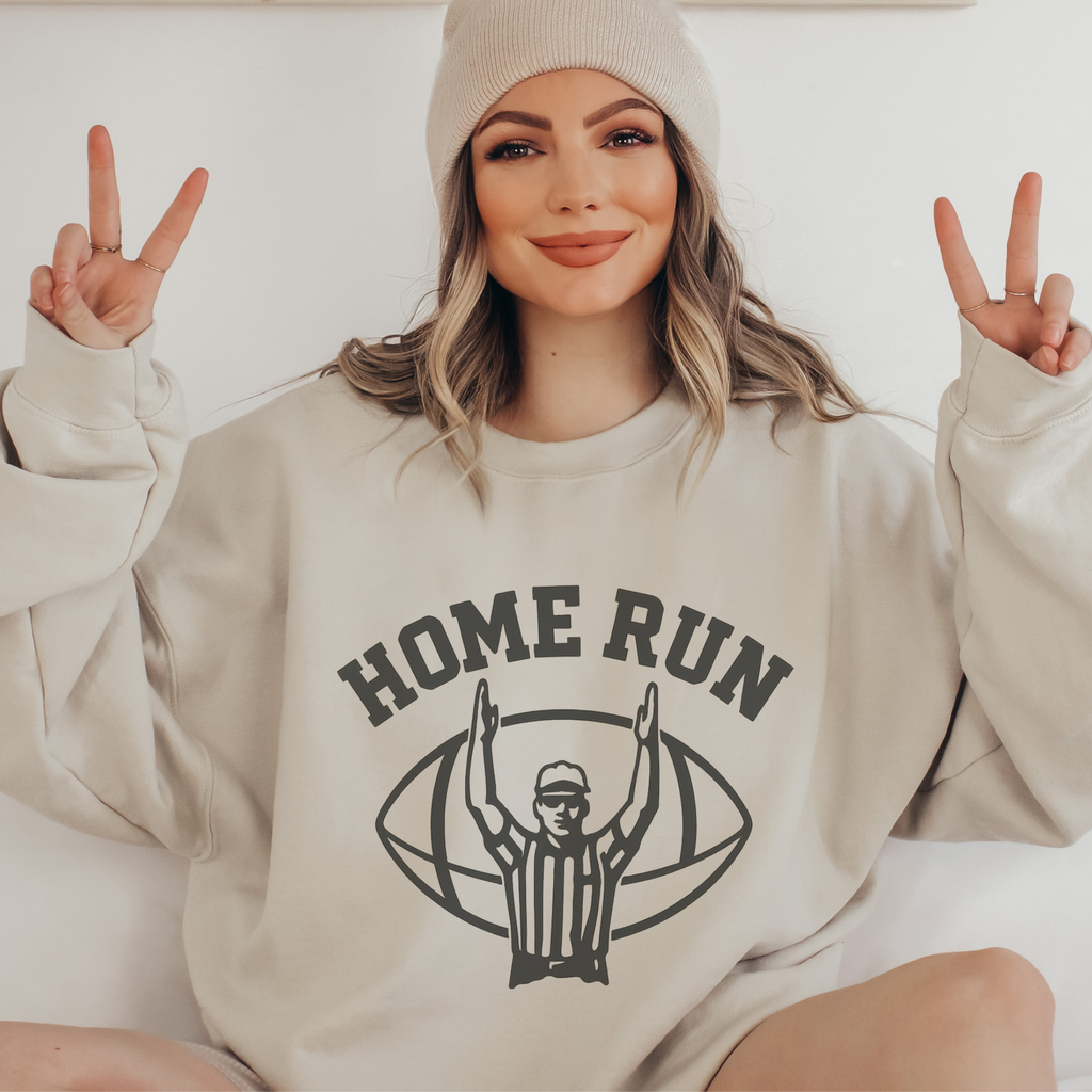 Sarcastic Home Run Football Graphic Crewneck Sweatshirt