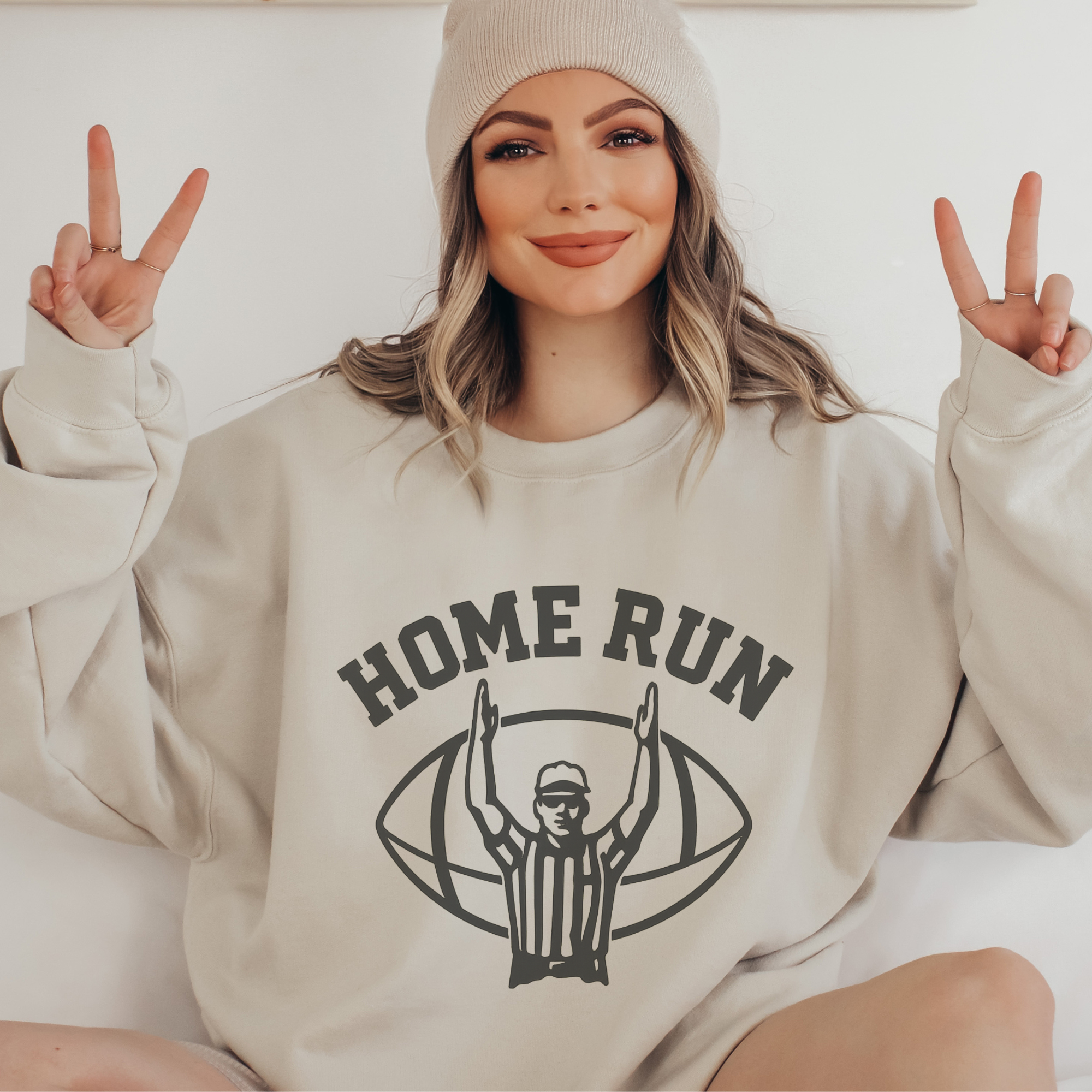 Sarcastic Home Run Football Graphic Crewneck Sweatshirt
