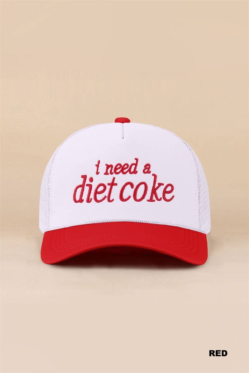 I Need A Diet Coke Two Tone Trucker Mesh Hat