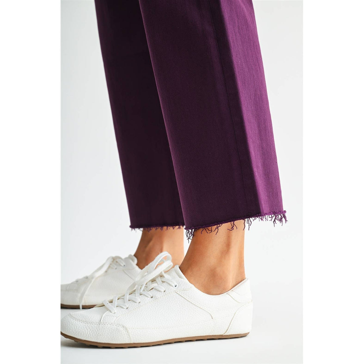 HIGH RISE WIDE LEG CROP RAW HEM
