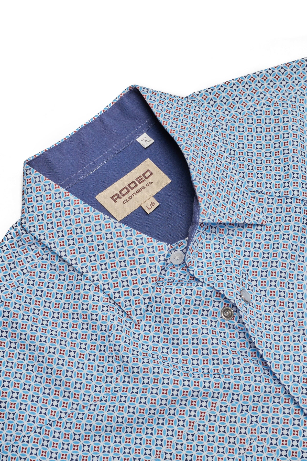 Men's Western Pearl Snap Aztec Print Shirt
