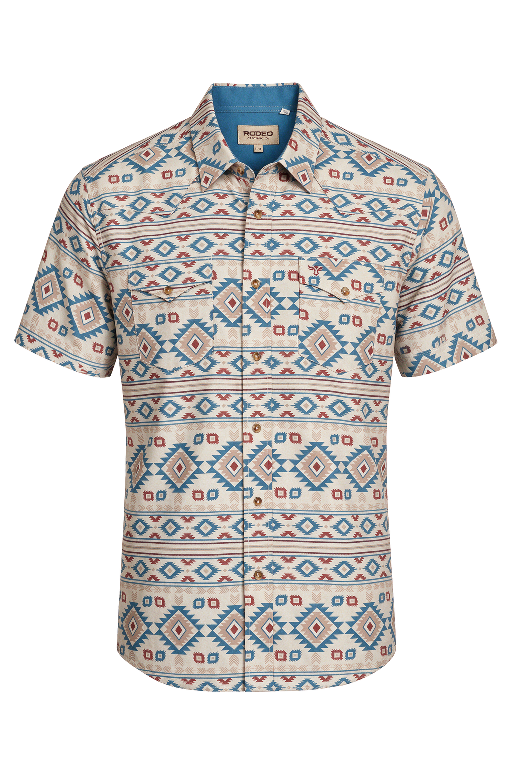 Men's Western Pearl Snap Aztec Print Shirt