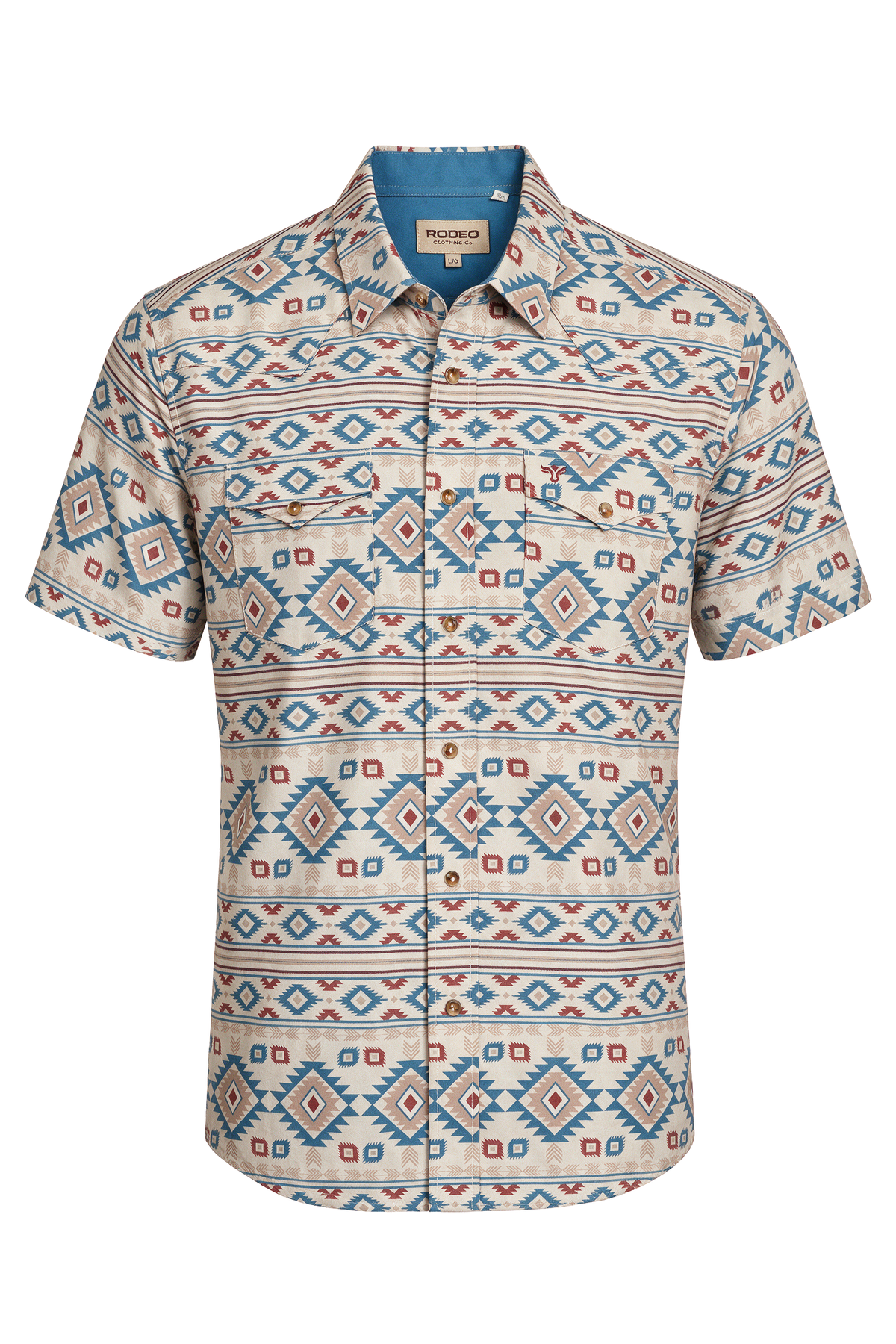 Men's Western Pearl Snap Aztec Print Shirt