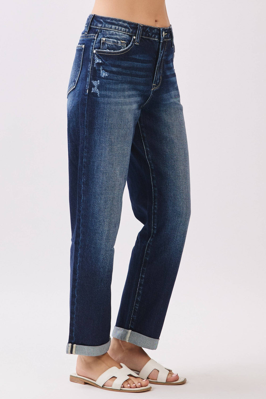 DK HIGH RISE COMFORT BAGGY STRAIGHT W/ CUFFED HEM