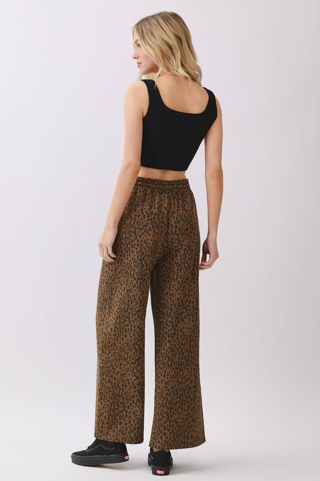 Leopard Wide Leg Drawstring Pants