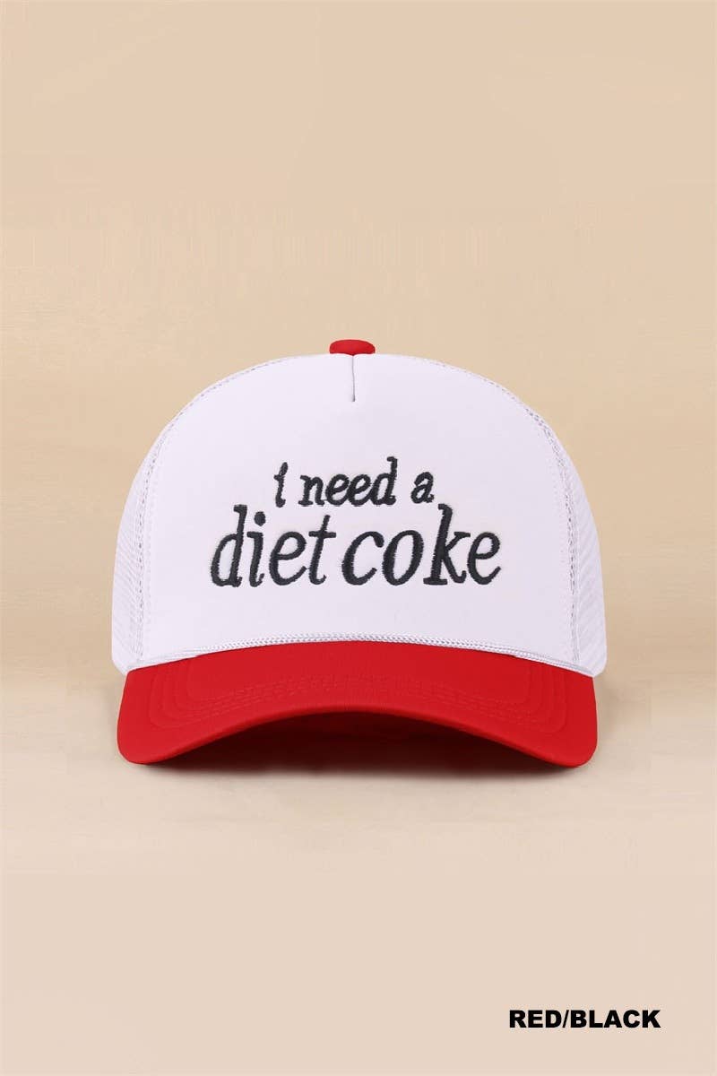 I Need A Diet Coke Two Tone Trucker Mesh Hat