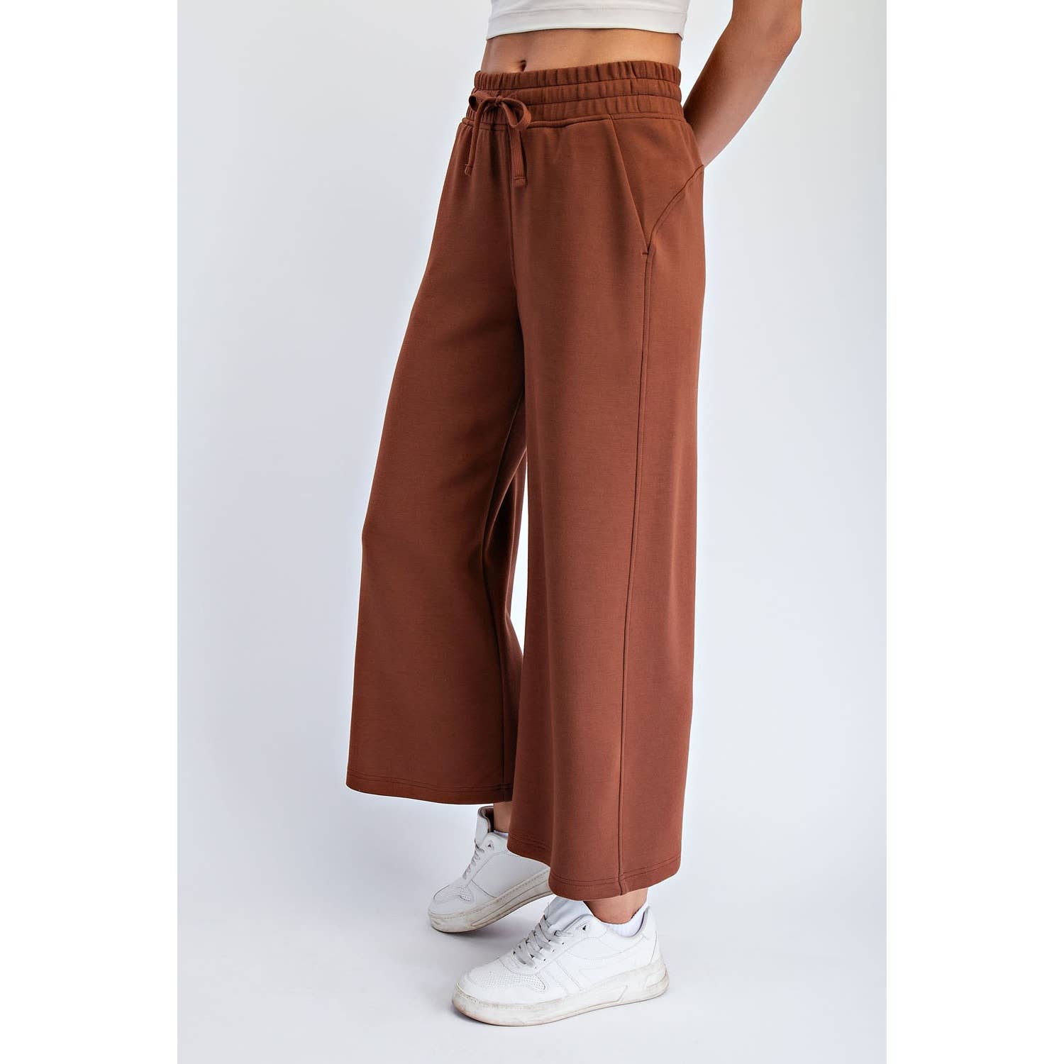 MODAL SCUBA CROPPED WIDE PANT