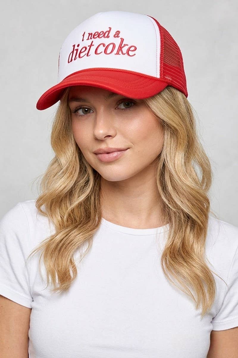 I Need A Diet Coke Two Tone Trucker Mesh Hat