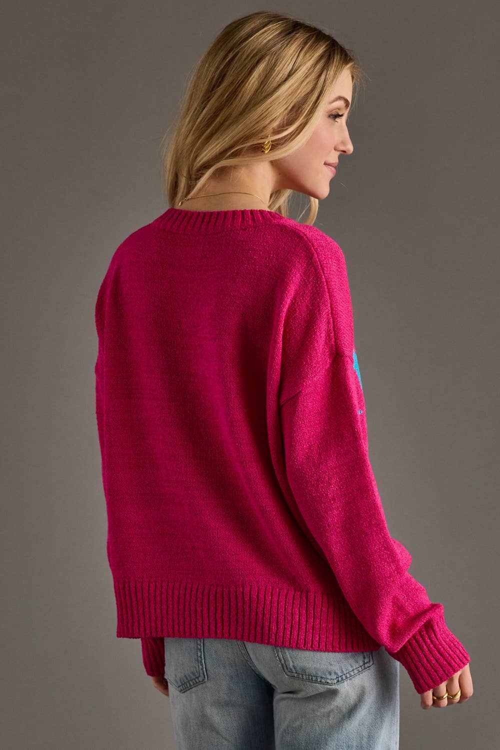 Bright Pink Howdy Lightweight Sweater