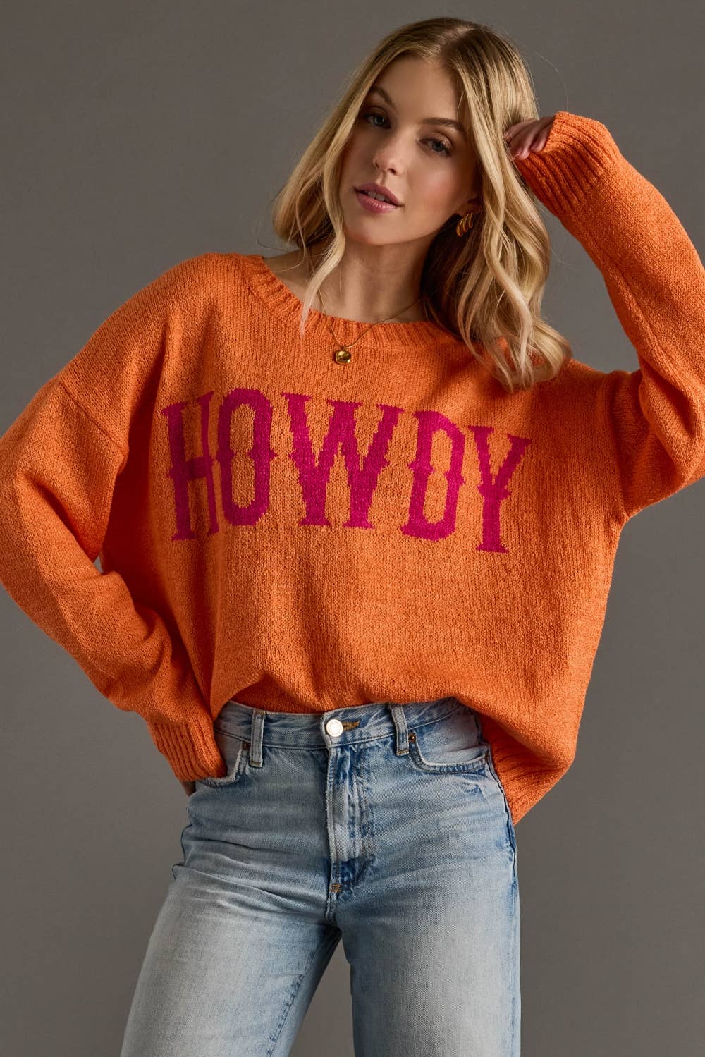 Orange Howdy Lightweight Sweater