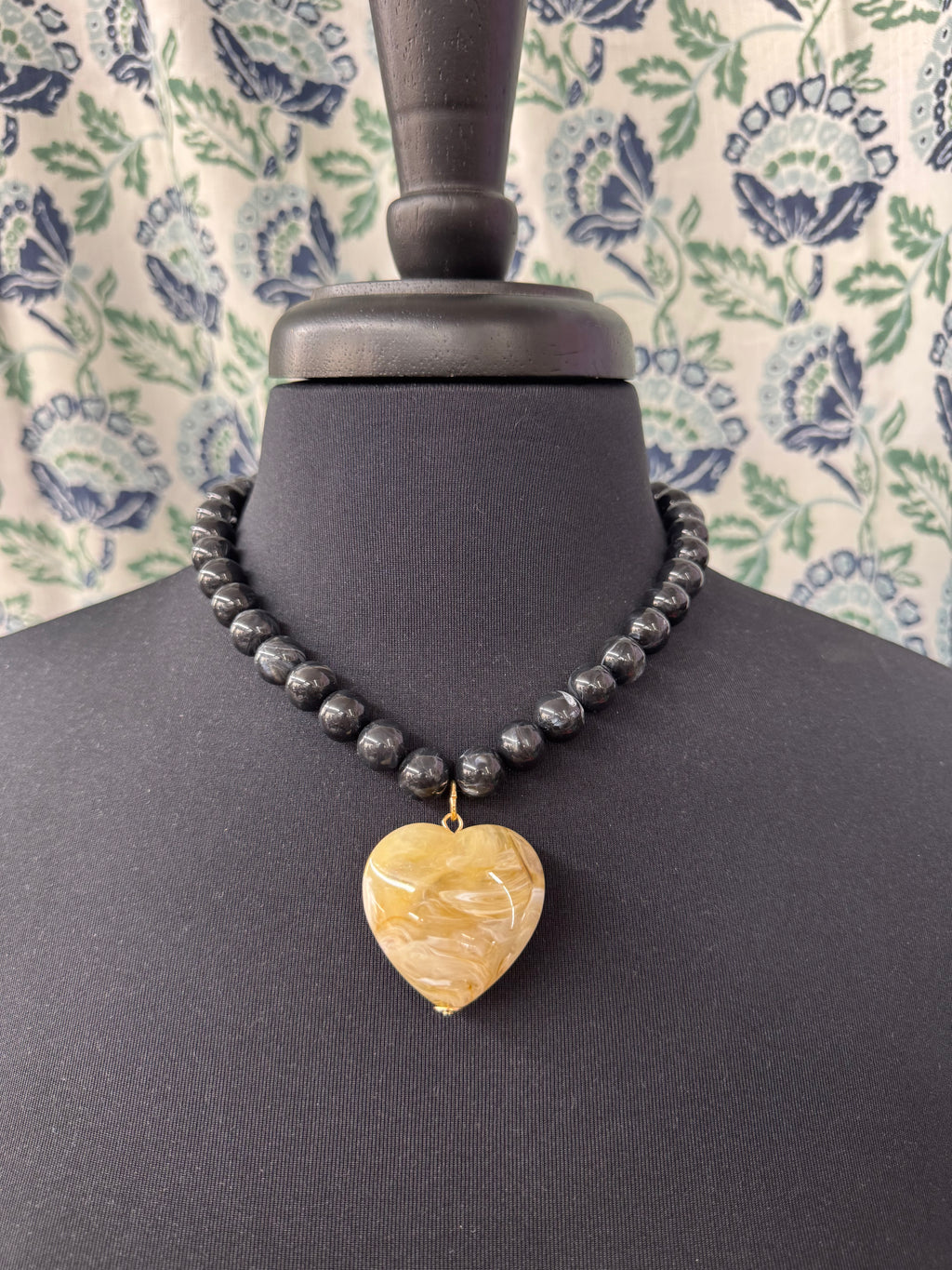 Beaded Necklace with Heart