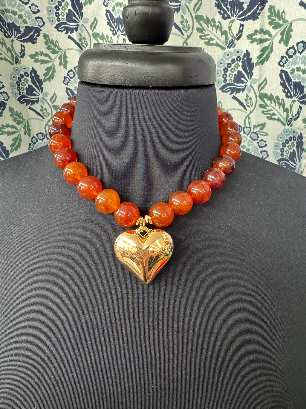 Beaded Necklace with Heart