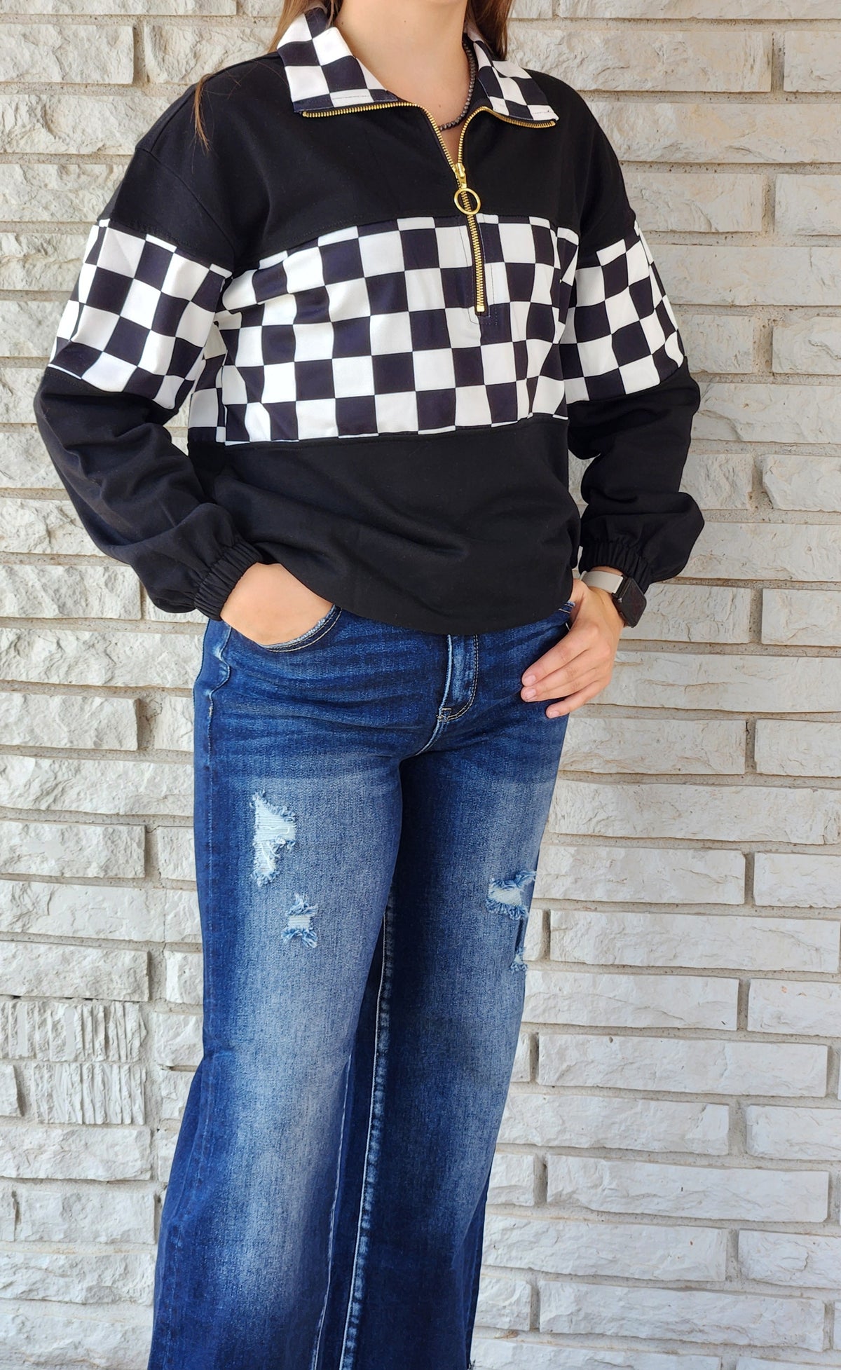 End Zone Checkered Pullover