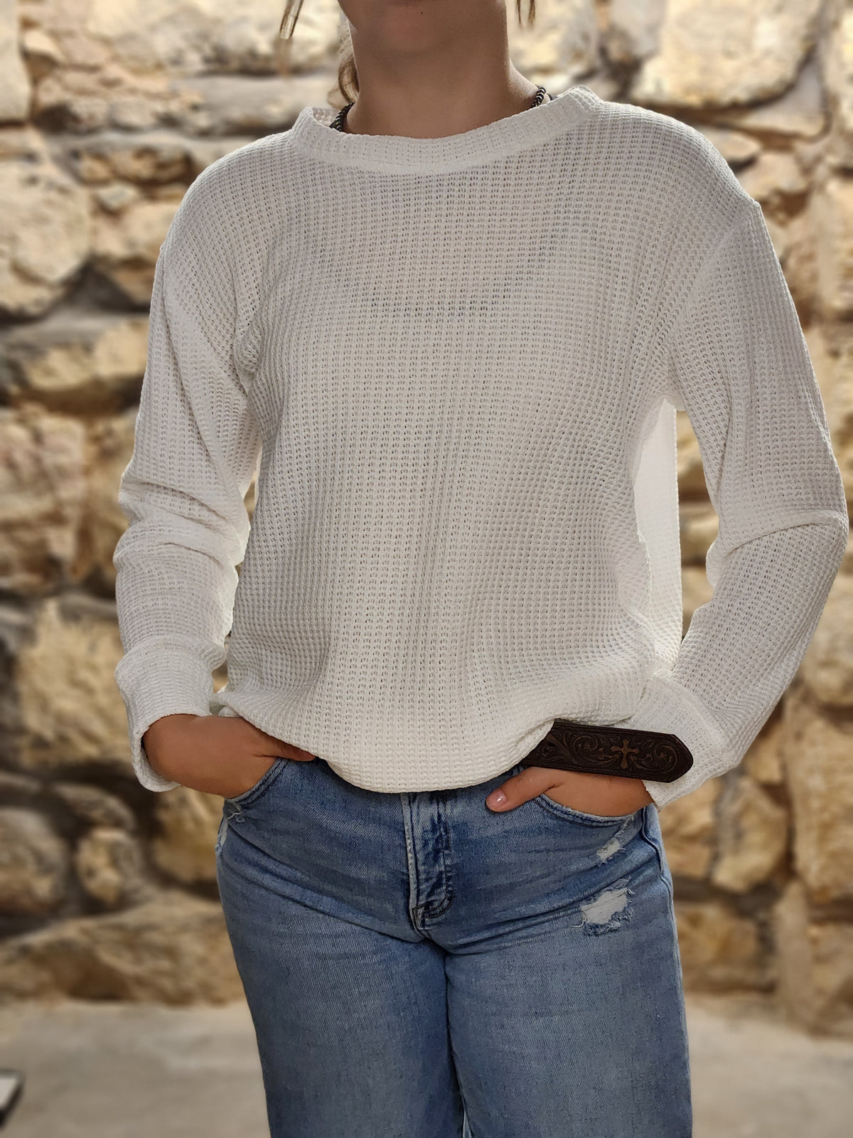 LONG SLEEVE CHENILLE SWEATER