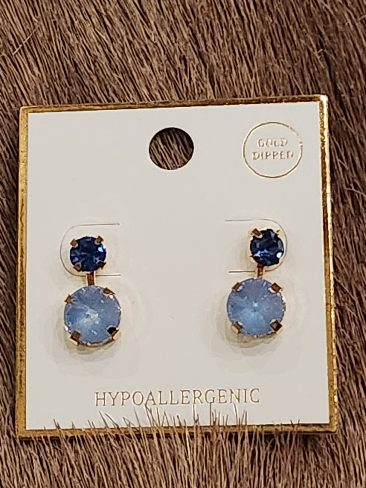 TWO TONE BLUE EARRINGS