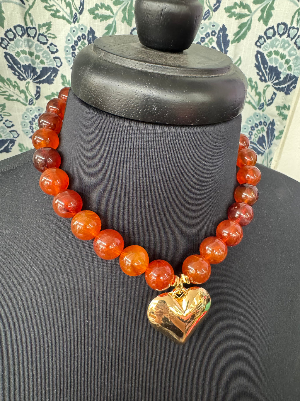 Beaded Necklace with Heart