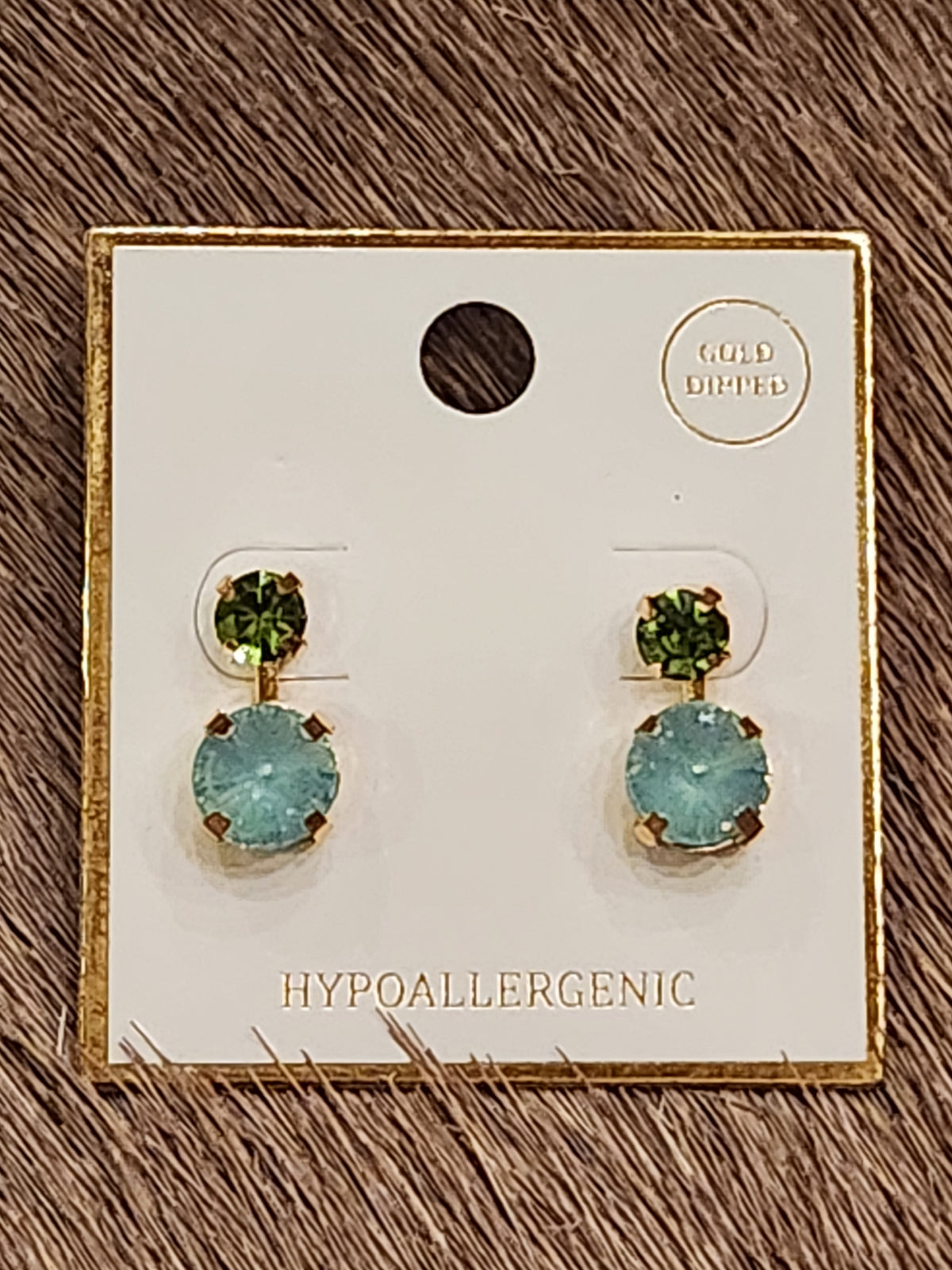 TWO TONE GREEN EARRINGS