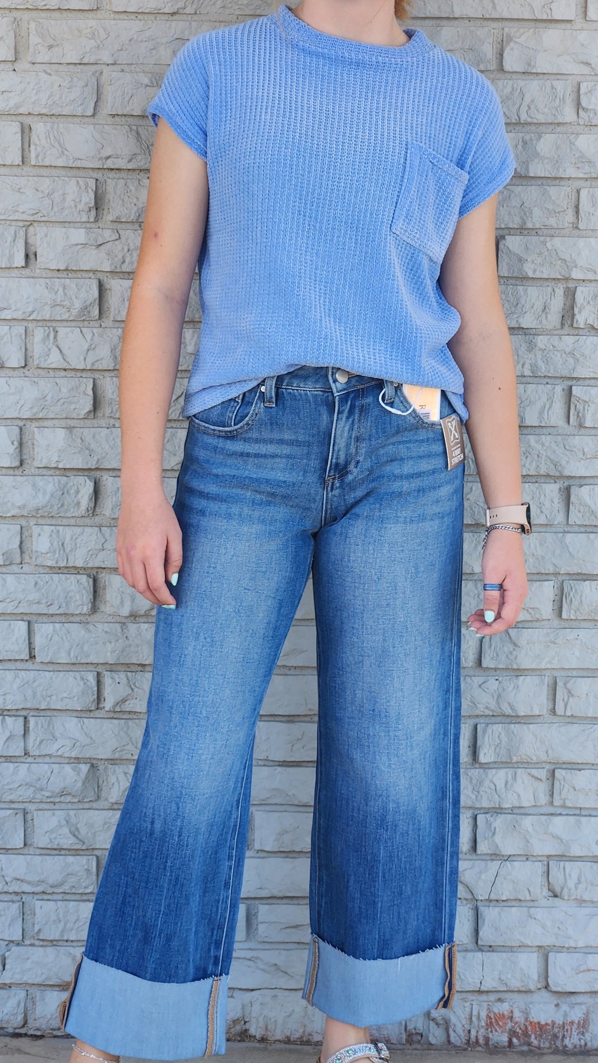 Chenille Short Sleeve Top